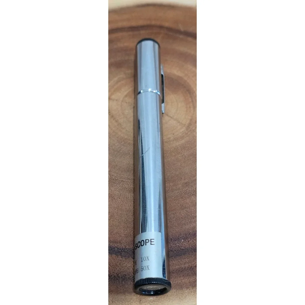 Vintage Style Scope 10x Telescope 50x Microscope Pocket Tool Chrome Silver